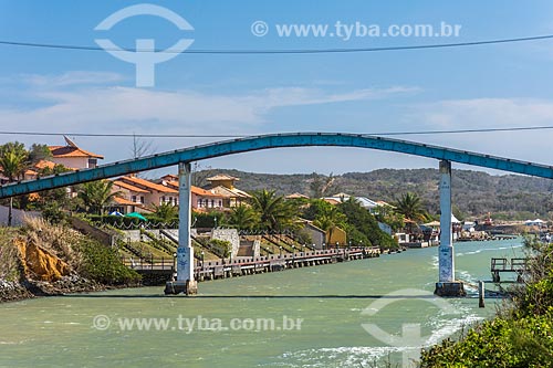  View of bridge over the channel of the Rasa Beach jetty  - Armacao dos Buzios city - Rio de Janeiro state (RJ) - Brazil