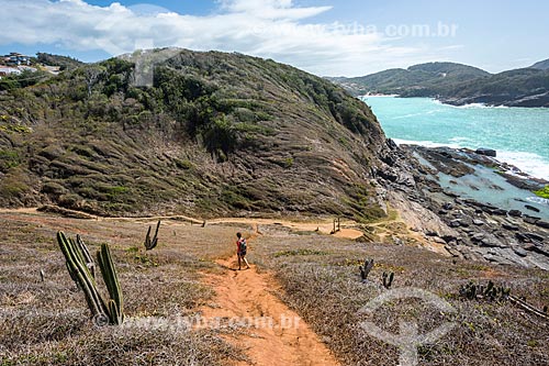  View of trail to formation known as Lagoinha (Little Lagoon) - waterfront of the Armacao dos Buzios city  - Armacao dos Buzios city - Rio de Janeiro state (RJ) - Brazil
