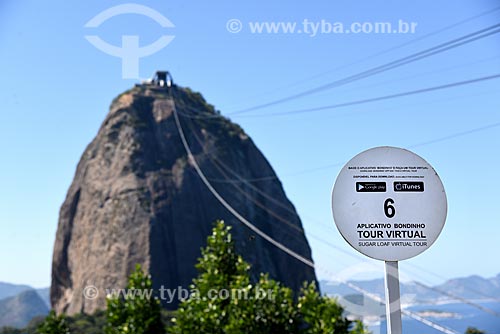  Advertisement about application to virtual tour with the Sugarloaf in the background  - Rio de Janeiro city - Rio de Janeiro state (RJ) - Brazil