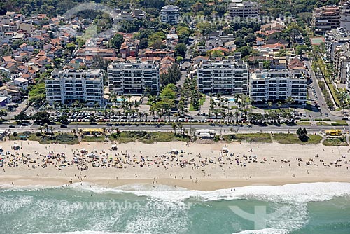  Aerial photo of the Barra da Tijuca Beach waterfront with the Betom residential condominium  - Rio de Janeiro city - Rio de Janeiro state (RJ) - Brazil