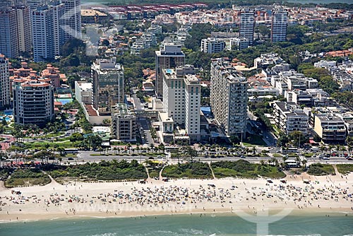  Aerial photo of the Barra da Tijuca Beach waterfront with the Windsor Barra Hotel  - Rio de Janeiro city - Rio de Janeiro state (RJ) - Brazil