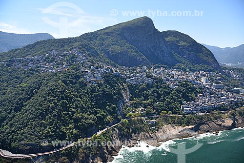  Aerial photo of the Vidigal Slum  - Rio de Janeiro city - Rio de Janeiro state (RJ) - Brazil