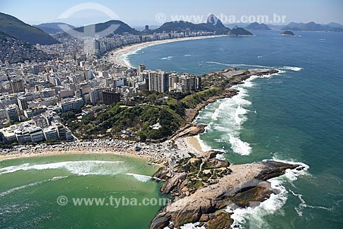  Aerial photo of the Arpoador Stone with the Sugarloaf in the background  - Rio de Janeiro city - Rio de Janeiro state (RJ) - Brazil