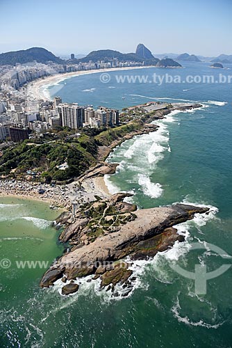  Aerial photo of the Arpoador Stone with the Sugarloaf in the background  - Rio de Janeiro city - Rio de Janeiro state (RJ) - Brazil