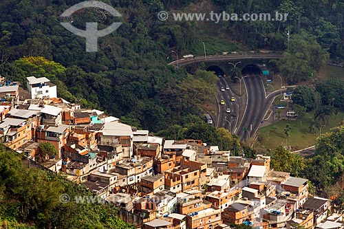  View of the Cerro Cora Slum with the Reboucas Tunnel in the background  - Rio de Janeiro city - Rio de Janeiro state (RJ) - Brazil