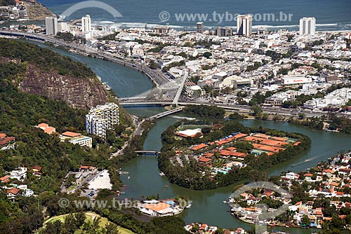  Aerial photo of the Cable-stayed bridge in line 4 of the Rio Subway over of Joatinga Canal  - Rio de Janeiro city - Rio de Janeiro state (RJ) - Brazil