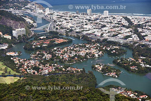  Aerial photo of the Cable-stayed bridge in line 4 of the Rio Subway over of Joatinga Canal  - Rio de Janeiro city - Rio de Janeiro state (RJ) - Brazil