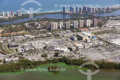  Aerial photo of the Barra Shopping with the Marapendi Lagoon and Barra da Tijuca Beach in the background  - Rio de Janeiro city - Rio de Janeiro state (RJ) - Brazil