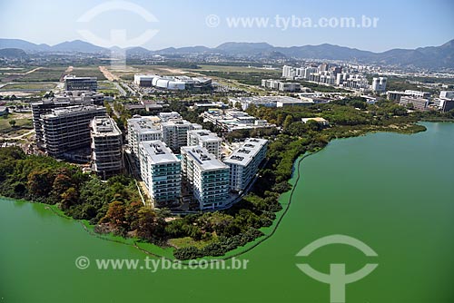  Aerial photo of the commercial buildings near to Jacarepagua Lagoon  - Rio de Janeiro city - Rio de Janeiro state (RJ) - Brazil