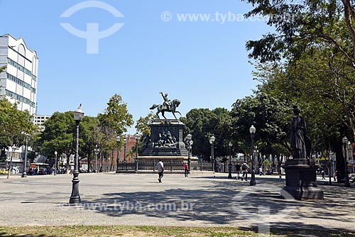  View of the Equestrian statue of Dom Pedro I (1862) - Tiradentes Square  - Rio de Janeiro city - Rio de Janeiro state (RJ) - Brazil