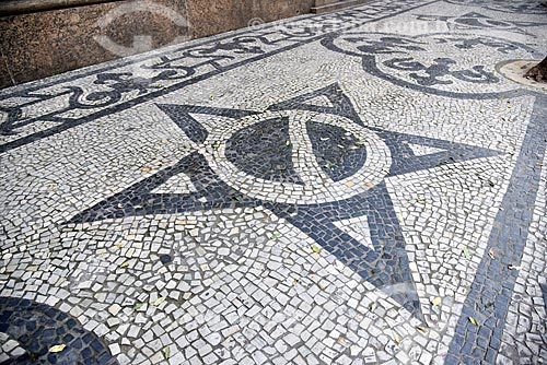  Sidewalk of stone portuguese opposite to National Museum of Fine Arts  - Rio de Janeiro city - Rio de Janeiro state (RJ) - Brazil