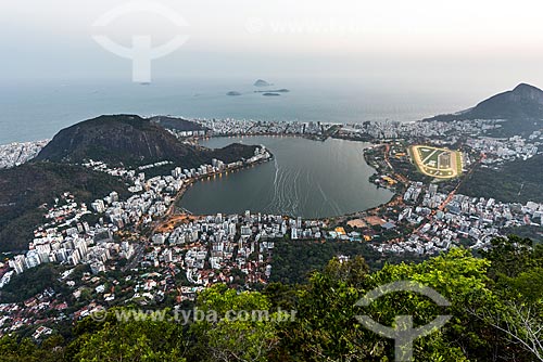  View of the Rodrigo de Freitas Lagoon from Christ the Redeemer mirante  - Rio de Janeiro city - Rio de Janeiro state (RJ) - Brazil