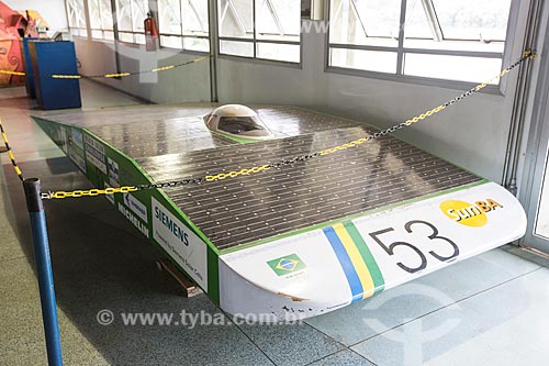  Solar Car - SUN BA Brazil - designed and manufactured by Technological Institute of Aeronautics (1974-1986) on exhibit - Brazilian Aerospace Memorial (MAB)  - Sao Jose dos Campos city - Sao Paulo state (SP) - Brazil