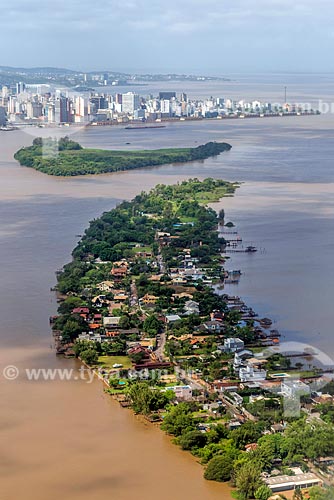  Aerial view of islands on Guaiba Lake  - Porto Alegre city - Rio Grande do Sul state (RS) - Brazil