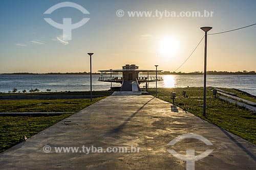  View of the sunset - Guaiba Lake - from Usina do Gasometro Culture Center  - Porto Alegre city - Rio Grande do Sul state (RS) - Brazil