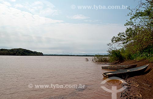  View of Uruguay River waterfront  - Garruchos city - Rio Grande do Sul state (RS) - Brazil