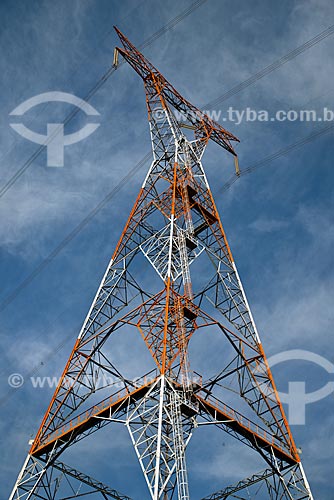  Transmission tower of the Power Conversion Center - where the frequency conversion from 60Hz (Brazil) to 50Hz (Argentina)  - Garruchos city - Rio Grande do Sul state (RS) - Brazil