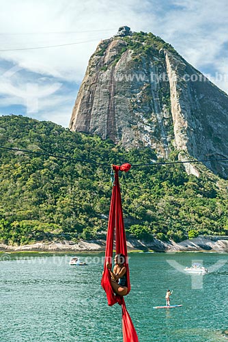  Aerial silks near to Vermelha Beach (Red Beach) with the Sugarloaf in the background  - Rio de Janeiro city - Rio de Janeiro state (RJ) - Brazil