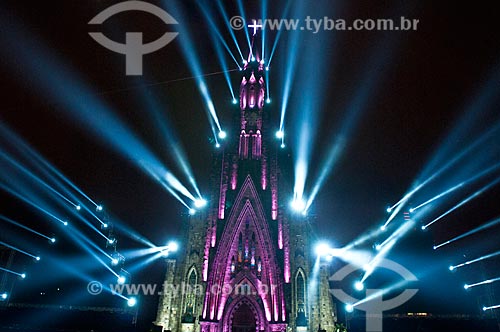  Show of lights - Our Lady of Lourdes Church - also know as Catedral de Pedra (Cathedral of Stone) - part of the Christmas Dream show  - Canela city - Rio Grande do Sul state (RS) - Brazil