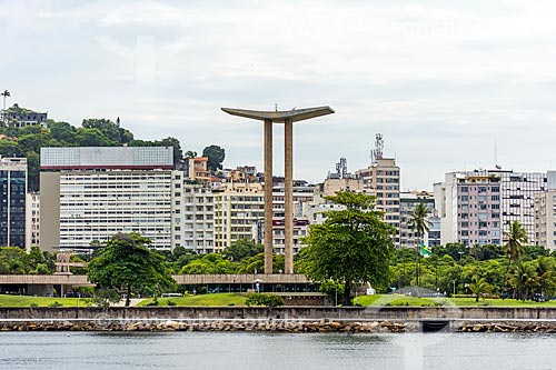 View of the Monument to the dead of World War II (1959) from Guanabara Bay  - Rio de Janeiro city - Rio de Janeiro state (RJ) - Brazil
