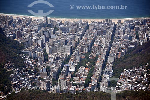  Aerial photo of the Peixoto neighborhood with the Copacabana Beach in the background  - Rio de Janeiro city - Rio de Janeiro state (RJ) - Brazil