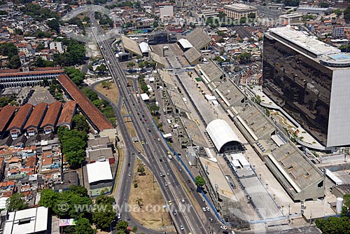  Aerial photo of the Marques de Sapucai Sambadrome (1984) - mounting the outdoor concert stage Ultra Brasil 2017  - Rio de Janeiro city - Rio de Janeiro state (RJ) - Brazil