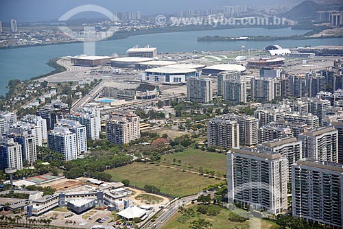  Aerial photo of the buildings - Jacarepagua neighborhood - with the Rio 2016 Olympic Park in the background  - Rio de Janeiro city - Rio de Janeiro state (RJ) - Brazil