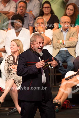  Former President Luiz Inácio Lula da Silva during the meeting of intellectuals and artists - Oi Casa Grande Theater - Campaign Election without Lula is fraud  - Rio de Janeiro city - Rio de Janeiro state (RJ) - Brazil