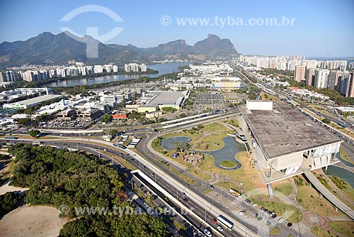  Aerial photo of the Arts City - old Music City - with the Rock of Gavea in the background  - Rio de Janeiro city - Rio de Janeiro state (RJ) - Brazil