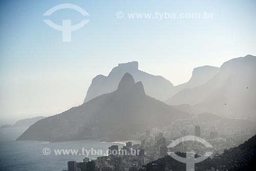  Aerial photo of the Morro Dois Irmaos (Two Brothers Mountain) with the Rock of Gavea  - Rio de Janeiro city - Rio de Janeiro state (RJ) - Brazil