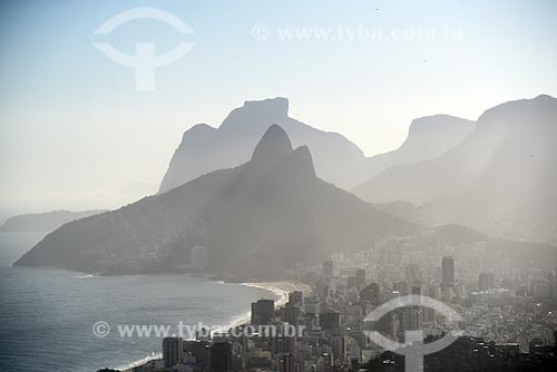  Aerial photo of the Morro Dois Irmaos (Two Brothers Mountain) with the Rock of Gavea  - Rio de Janeiro city - Rio de Janeiro state (RJ) - Brazil