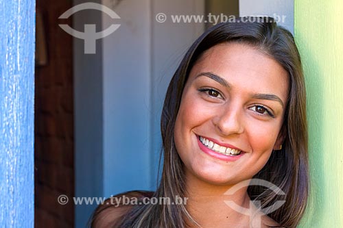 Detail of face of young woman  - Guarani city - Minas Gerais state (MG) - Brazil