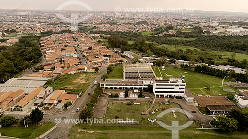 Picture taken with drone of the Limeira city water treatment station  - Limeira city - Sao Paulo state (SP) - Brazil