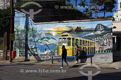  Wall with graffiti near to Curvelo Mountain - homage to Nelson Correa da Silva train driver, who died in the accident with the Santa Teresa Tram in 2011  - Rio de Janeiro city - Rio de Janeiro state (RJ) - Brazil
