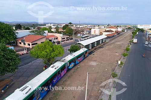  Picture taken with drone of the Juazeiro do Norte Station of Cariri Light rail transit  - Juazeiro do Norte city - Ceara state (CE) - Brazil
