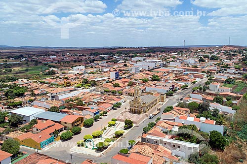  Picture taken with drone of the Matriz Church of Sao Jose  - Missao Velha city - Ceara state (CE) - Brazil