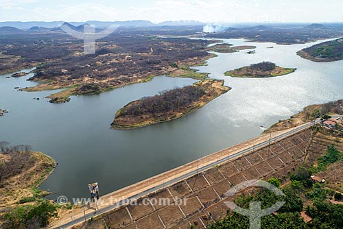  Picture taken with drone of the Saint Gonçalo Dam (1936)  - Sousa city - Paraiba state (PB) - Brazil