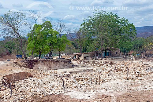  Reject of limestone - area to extraction of limestone - court of Cariri Stone  - Santana do Cariri city - Ceara state (CE) - Brazil