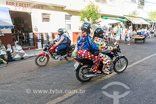  Women with clown clothes on motorcycle  - Juazeiro do Norte city - Ceara state (CE) - Brazil