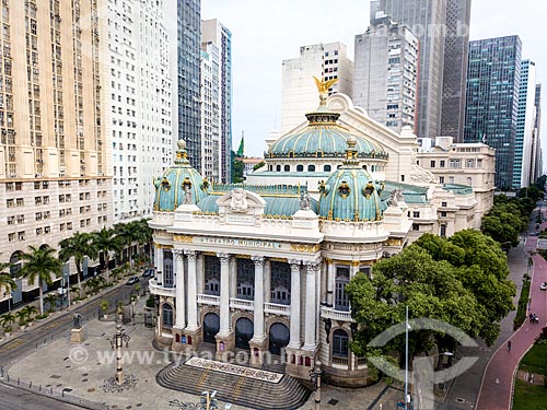  Picture taken with drone of the Municipal Theater of Rio de Janeiro (1909)  - Rio de Janeiro city - Rio de Janeiro state (RJ) - Brazil