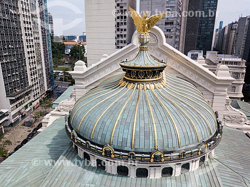  Picture taken with drone of the eagle - roof of the Municipal Theater of Rio de Janeiro (1909)  - Rio de Janeiro city - Rio de Janeiro state (RJ) - Brazil
