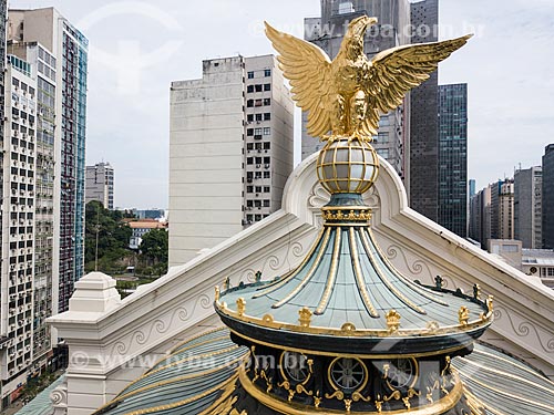  Picture taken with drone of the eagle - roof of the Municipal Theater of Rio de Janeiro (1909)  - Rio de Janeiro city - Rio de Janeiro state (RJ) - Brazil