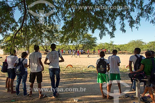  Students of Community Chameleon village of the Truka tribe playing soccer after school  - Cabrobo city - Pernambuco state (PE) - Brazil