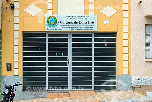 Facade of the Princesa Isabel city registry office  - Princesa Isabel city - Paraiba state (PB) - Brazil