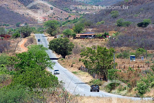  View of snippet of the PE-365 highway  - Santa Cruz da Baixa Verde city - Pernambuco state (PE) - Brazil