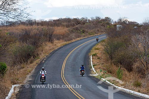  Motorcycles - snippet of the PB-386 Highway  - Conceicao city - Paraiba state (PB) - Brazil