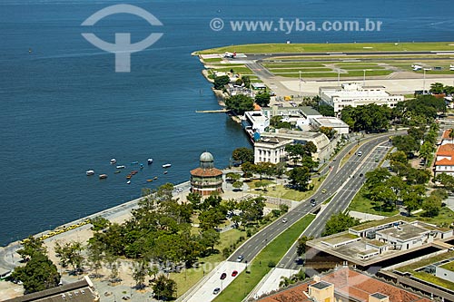  Picture taken with drone of the Marechal Ancora Square with the Santos Dumont Airport in the background  - Rio de Janeiro city - Rio de Janeiro state (RJ) - Brazil