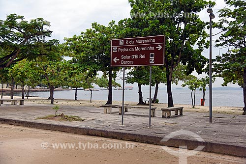  Information plaque - Moreninha Beach waterfront  - Rio de Janeiro city - Rio de Janeiro state (RJ) - Brazil