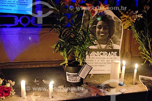  Manifestation for the murder of Vereadora Marielle Franco - Cinelandia Square  - Rio de Janeiro city - Rio de Janeiro state (RJ) - Brazil