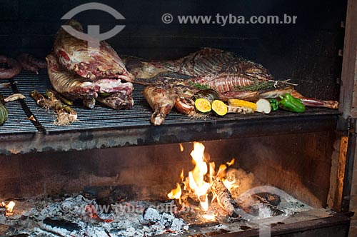  Detail of roasted lamb roast  - Canela city - Rio Grande do Sul state (RS) - Brazil